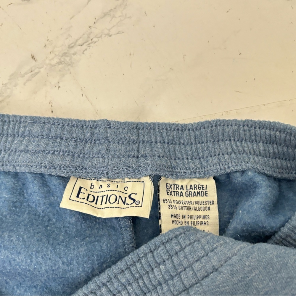 Basic Editions Sweatpants With Elastisized Waist Size XL Blue Vtg Stetch F1 - Picture 5 of 5